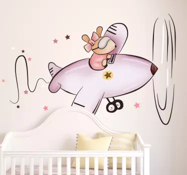 Gyerekek kis egér repülőgép matrica - TenStickers
