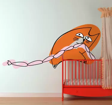 Gyerekek kolbász macskaütés fal matrica - TenStickers
