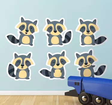 Gyerekek mosómedve kifejezések matrica - TenStickers