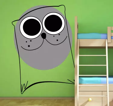 Gyerekek szürke macskaütés fal matrica - TenStickers