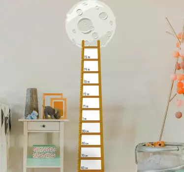 Gyermek hold lépcsőn nyomtáv magasság diagram falmatrica - TenStickers