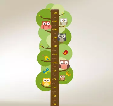 Gyermek méter baglyok magassági diagram matrica - TenStickers