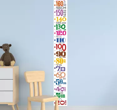 Gyermek méteres számok magassági táblázat falmatrica - TenStickers