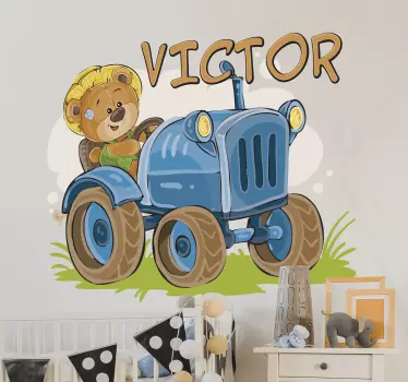 Gyermek traktor testreszabható matrica - TenStickers