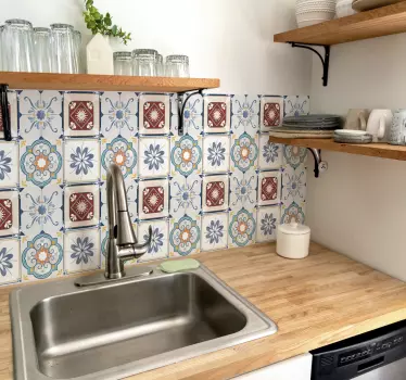 Gyönyörű cement stílusú csempe matrica - TenStickers