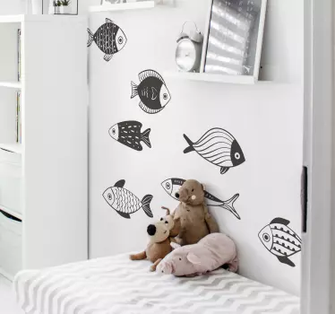 Gyönyörű hal mintás hal fal matrica - TenStickers