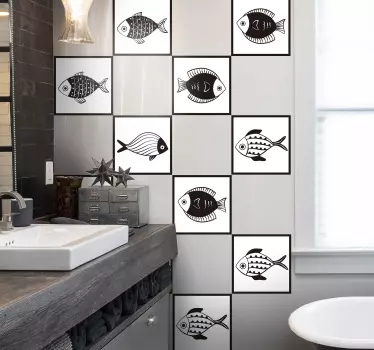 Gyönyörű halmintás csempe transzfer matrica - TenStickers