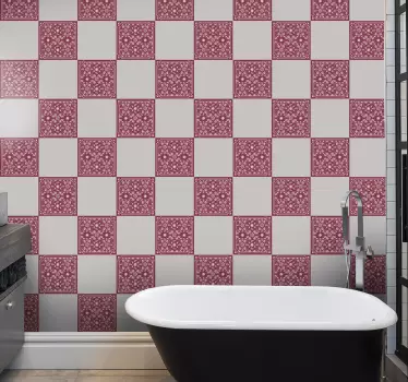Gyönyörű paisley virágok csempe transzfer matrica - TenStickers