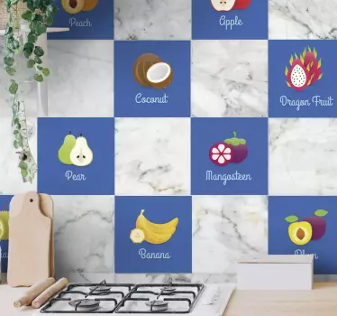 Gyümölcsök konyhai matrica - TenStickers
