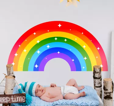 Halványuló színes szivárvány rajzfilm falmatrica - TenStickers
