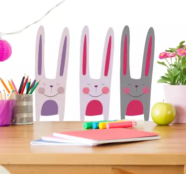 Három nyúl falmatrica - TenStickers