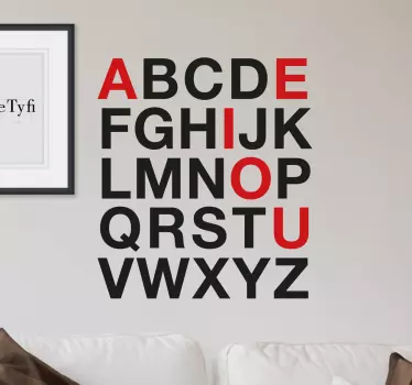 Helvét ábécé szöveges falmatrica - TenStickers