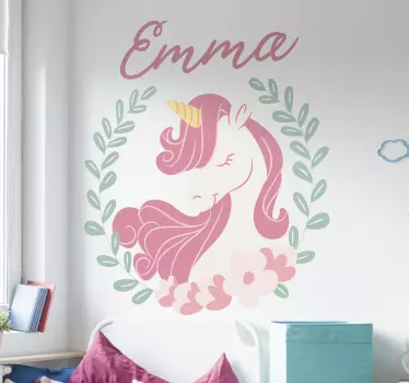 Hercegnő egyszarvú névvel mese falmatrica - TenStickers