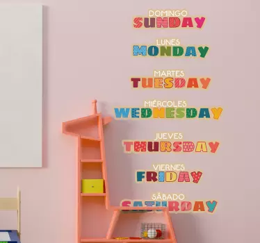 Heti napok angol oktatási matricával - TenStickers