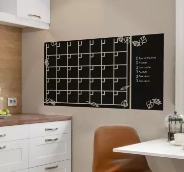 Heti tervező és jegyzetek palatábla falmatrica - TenStickers
