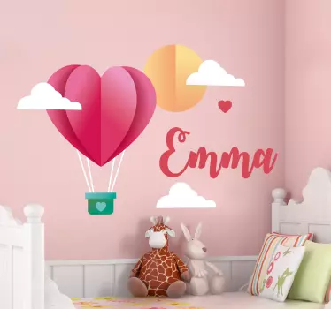 Hőlégballon személyre szabott matrica - TenStickers