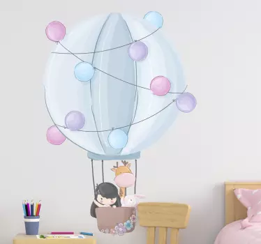 Hőlégballonok illusztráció fal művészet - TenStickers