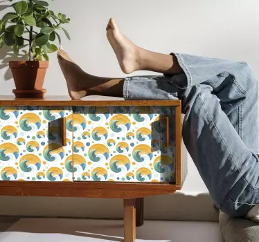 Hullámok és pontok csempematrica - TenStickers