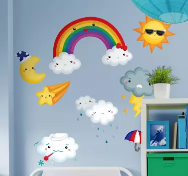 Időjárás matricák illusztráció fali art matrica - TenStickers