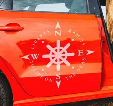 Iránytű értékekkel autó matrica - TenStickers