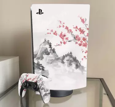Japán stílusú fekvő playstation 5 matrica - TenStickers