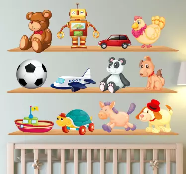 Játékok és polcok gyerek matrica - TenStickers