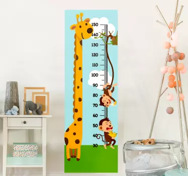 Játékos állatos magasságtáblázat matrica - TenStickers