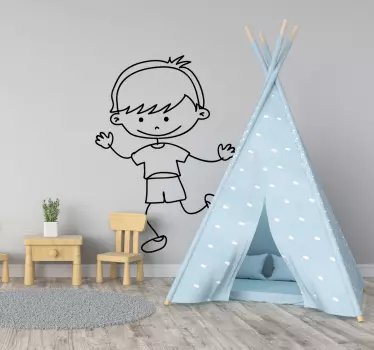 Játékos gyermek illusztráció matrica gyerekeknek - TenStickers
