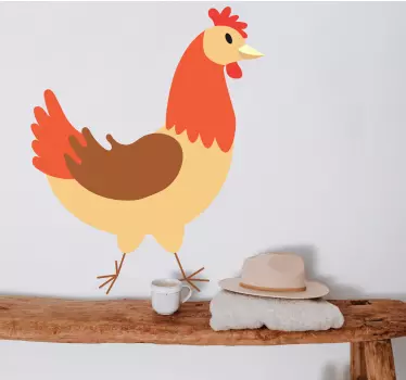 Kakas csirke handdrawing illusztráció állat fal dekoráció - TenStickers