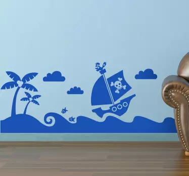 Kalózhajó gyerekek matrica - TenStickers