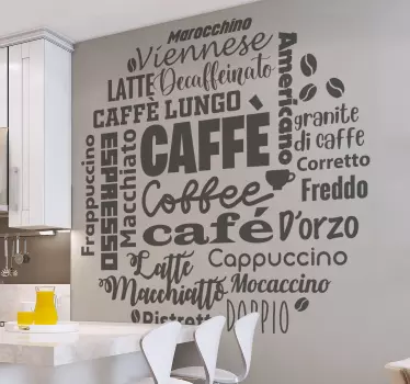 Kávétípusok italfalmatrica - TenStickers