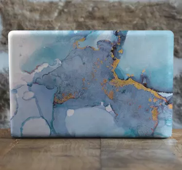 Kék és fehér márvány laptop matricák - TenStickers