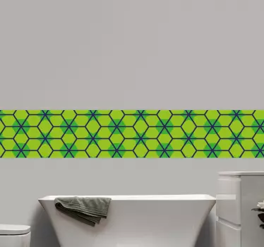 Kék és zöld trópusi beton csempe minta csempe transzfer - TenStickers