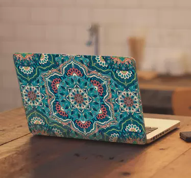 Laptop matrica kék mandala - TenStickers