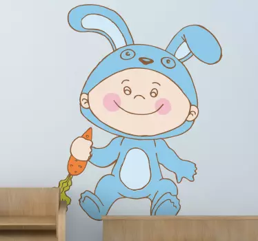 Kék nyuszi jelmez gyerek matrica - TenStickers