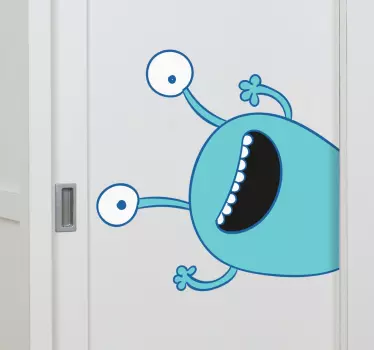 Kék szörny szekrény gyerek matrica - TenStickers