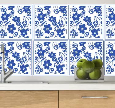 Kék virágok cserép átadása - TenStickers