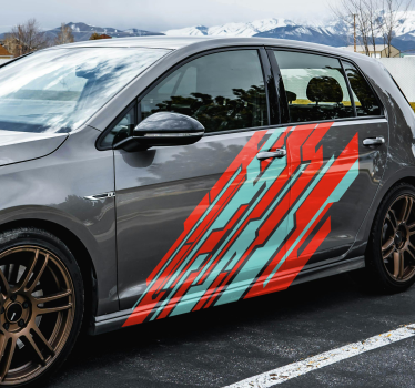 Két tónusú geometriai kialakítás autó matrica - TenStickers