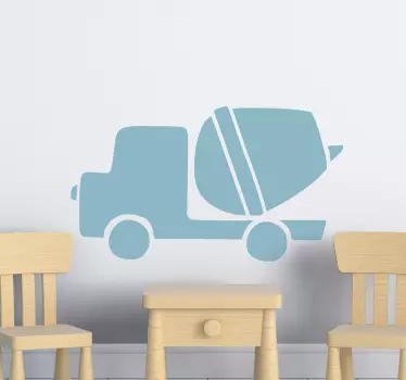 Keverő teherautó sziluett játék matrica - TenStickers