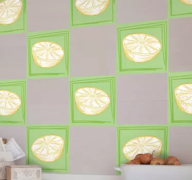 Kézzel rajzolt citrom citrusfélék cserép transzfer - TenStickers