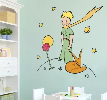 Kis herceg és rózsa falmatrica - TenStickers