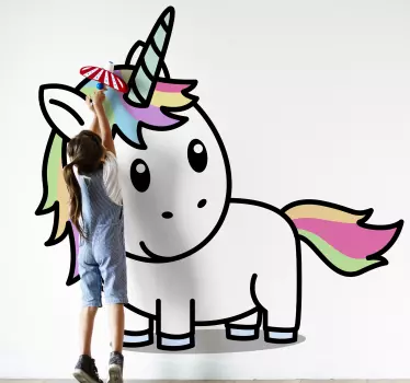Kis rajzfilm egyszarvú látszó mese fali matrica - TenStickers