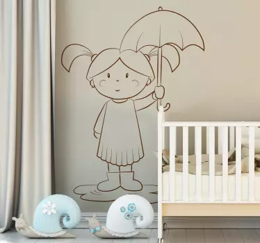 Kislány tócsás matrica - TenStickers