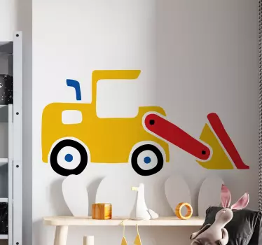 Kotrógép buldózer egyszerű rajzfilm játék matrica - TenStickers