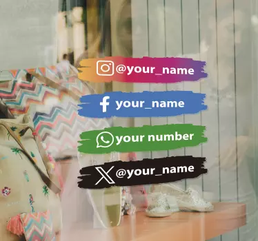 Közösségi média ikonok személyre szabott jel matrica - TenStickers