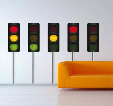 Közúti közlekedési lámpák fal matrica - TenStickers