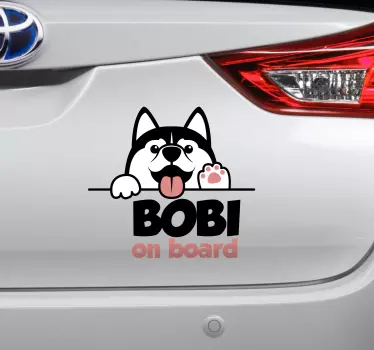 Kutya egyedi nevű autó matricával - TenStickers