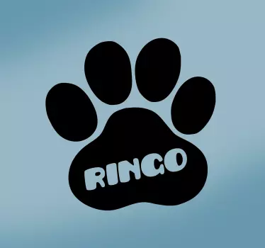 Kutya lábnyoma név falmatricával - TenStickers