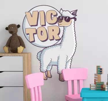 Láma név testreszabható matrica - TenStickers
