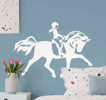 Lány lovaglás ló állat fal matrica - TenStickers